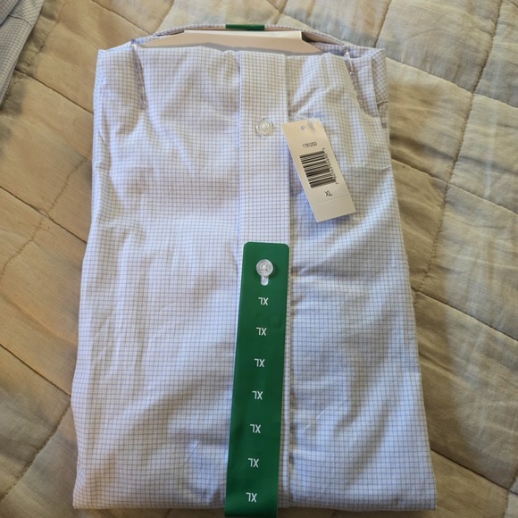 Banana Republic Men's Poplin Stretch Shirt, Blue-White, XL Slim‎ Fit - Picture 5 of 7